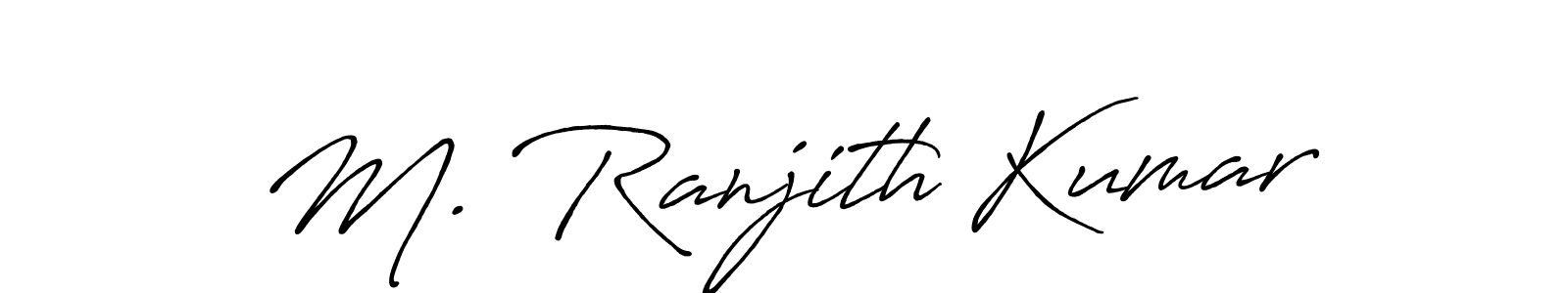 You should practise on your own different ways (Antro_Vectra_Bolder) to write your name (M. Ranjith Kumar) in signature. don't let someone else do it for you. M. Ranjith Kumar signature style 7 images and pictures png