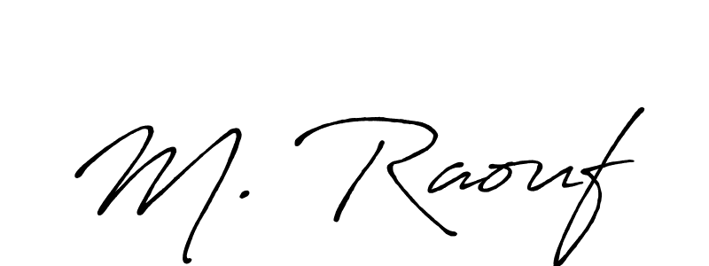 if you are searching for the best signature style for your name M. Raouf. so please give up your signature search. here we have designed multiple signature styles  using Antro_Vectra_Bolder. M. Raouf signature style 7 images and pictures png