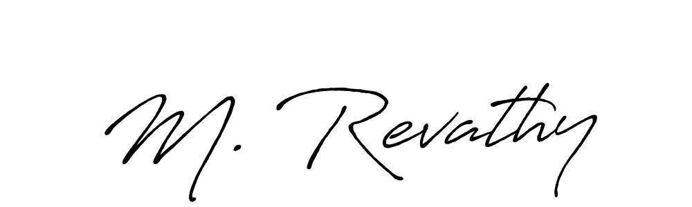 Make a beautiful signature design for name M. Revathy. With this signature (Antro_Vectra_Bolder) style, you can create a handwritten signature for free. M. Revathy signature style 7 images and pictures png