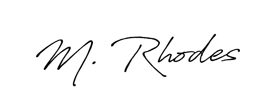Use a signature maker to create a handwritten signature online. With this signature software, you can design (Antro_Vectra_Bolder) your own signature for name M. Rhodes. M. Rhodes signature style 7 images and pictures png