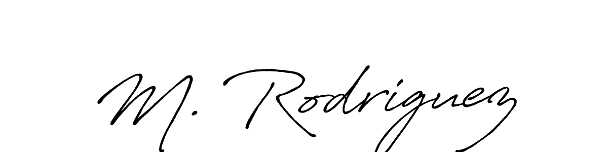 The best way (Antro_Vectra_Bolder) to make a short signature is to pick only two or three words in your name. The name M. Rodriguez include a total of six letters. For converting this name. M. Rodriguez signature style 7 images and pictures png