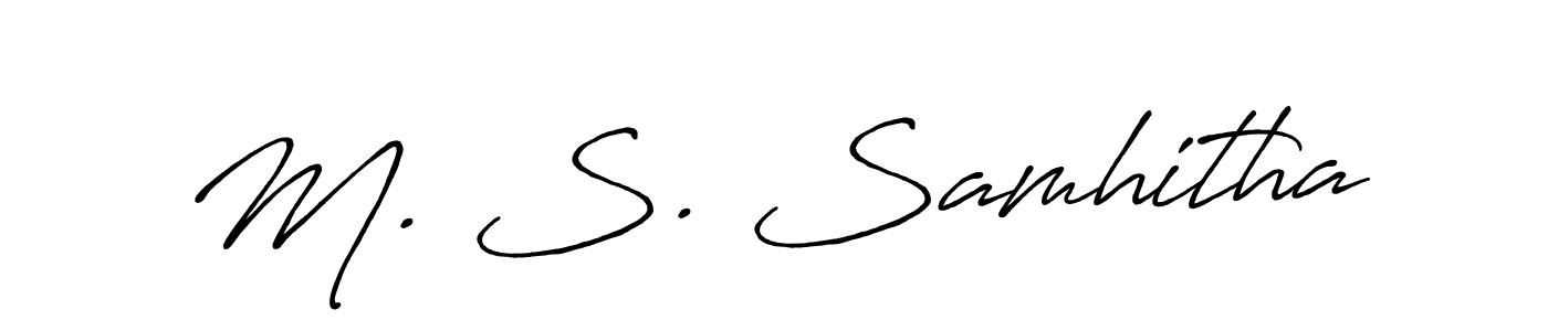 Also You can easily find your signature by using the search form. We will create M. S. Samhitha name handwritten signature images for you free of cost using Antro_Vectra_Bolder sign style. M. S. Samhitha signature style 7 images and pictures png