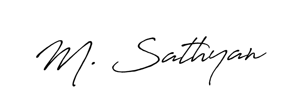 The best way (Antro_Vectra_Bolder) to make a short signature is to pick only two or three words in your name. The name M. Sathyan include a total of six letters. For converting this name. M. Sathyan signature style 7 images and pictures png