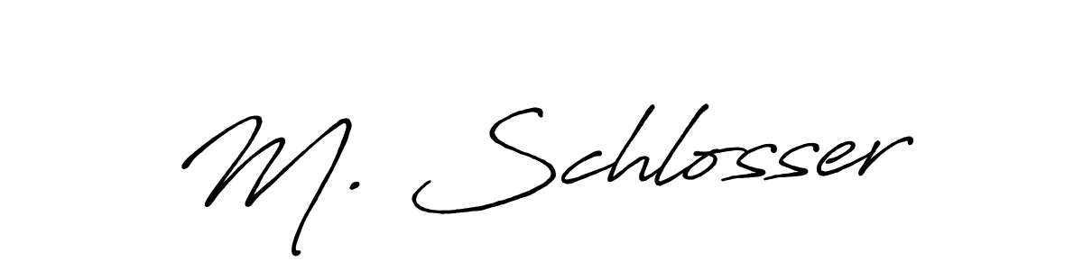 Create a beautiful signature design for name M. Schlosser. With this signature (Antro_Vectra_Bolder) fonts, you can make a handwritten signature for free. M. Schlosser signature style 7 images and pictures png