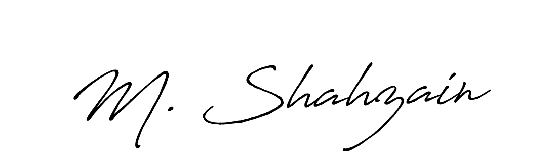 Use a signature maker to create a handwritten signature online. With this signature software, you can design (Antro_Vectra_Bolder) your own signature for name M. Shahzain. M. Shahzain signature style 7 images and pictures png