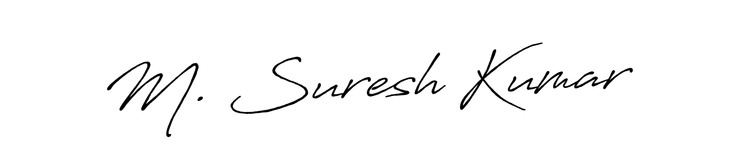 How to make M. Suresh Kumar name signature. Use Antro_Vectra_Bolder style for creating short signs online. This is the latest handwritten sign. M. Suresh Kumar signature style 7 images and pictures png