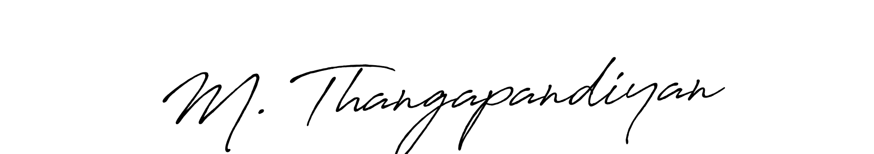 Use a signature maker to create a handwritten signature online. With this signature software, you can design (Antro_Vectra_Bolder) your own signature for name M. Thangapandiyan. M. Thangapandiyan signature style 7 images and pictures png