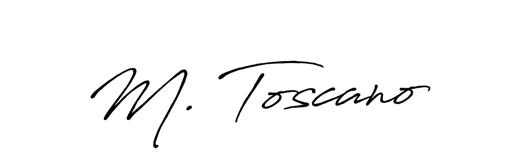 Design your own signature with our free online signature maker. With this signature software, you can create a handwritten (Antro_Vectra_Bolder) signature for name M. Toscano. M. Toscano signature style 7 images and pictures png