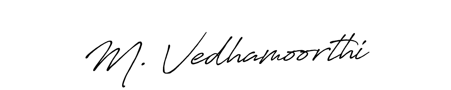 if you are searching for the best signature style for your name M. Vedhamoorthi. so please give up your signature search. here we have designed multiple signature styles  using Antro_Vectra_Bolder. M. Vedhamoorthi signature style 7 images and pictures png