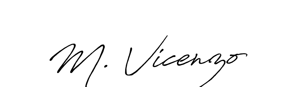 Make a beautiful signature design for name M. Vicenzo. With this signature (Antro_Vectra_Bolder) style, you can create a handwritten signature for free. M. Vicenzo signature style 7 images and pictures png
