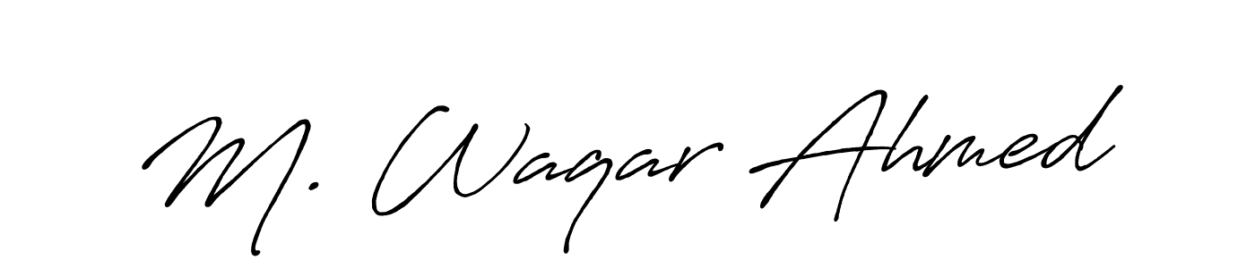 Also we have M. Waqar Ahmed name is the best signature style. Create professional handwritten signature collection using Antro_Vectra_Bolder autograph style. M. Waqar Ahmed signature style 7 images and pictures png