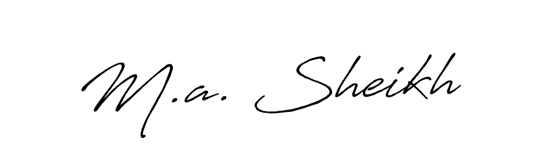 Create a beautiful signature design for name M.a. Sheikh. With this signature (Antro_Vectra_Bolder) fonts, you can make a handwritten signature for free. M.a. Sheikh signature style 7 images and pictures png