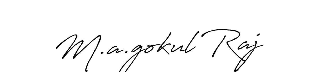 You should practise on your own different ways (Antro_Vectra_Bolder) to write your name (M.a.gokul Raj) in signature. don't let someone else do it for you. M.a.gokul Raj signature style 7 images and pictures png