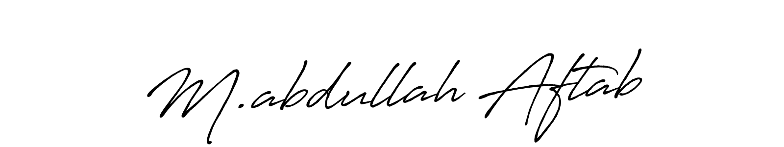 How to make M.abdullah Aftab name signature. Use Antro_Vectra_Bolder style for creating short signs online. This is the latest handwritten sign. M.abdullah Aftab signature style 7 images and pictures png