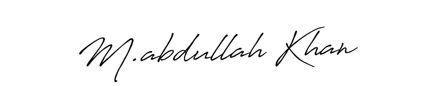 Make a beautiful signature design for name M.abdullah Khan. With this signature (Antro_Vectra_Bolder) style, you can create a handwritten signature for free. M.abdullah Khan signature style 7 images and pictures png