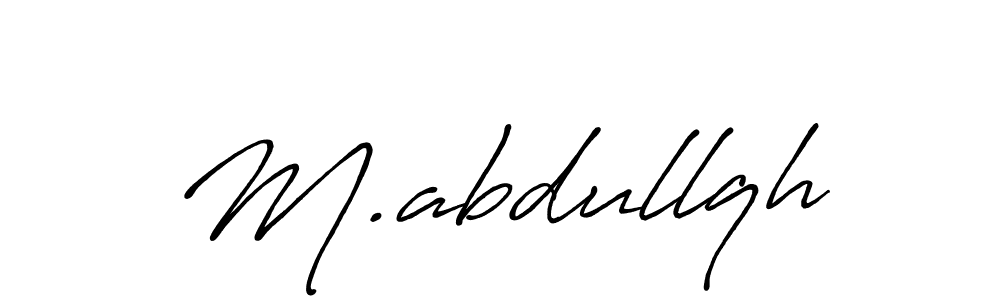 How to make M.abdullqh name signature. Use Antro_Vectra_Bolder style for creating short signs online. This is the latest handwritten sign. M.abdullqh signature style 7 images and pictures png