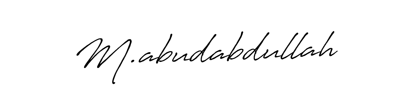 M.abudabdullah stylish signature style. Best Handwritten Sign (Antro_Vectra_Bolder) for my name. Handwritten Signature Collection Ideas for my name M.abudabdullah. M.abudabdullah signature style 7 images and pictures png