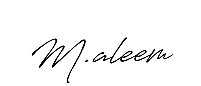 How to make M.aleem name signature. Use Antro_Vectra_Bolder style for creating short signs online. This is the latest handwritten sign. M.aleem signature style 7 images and pictures png