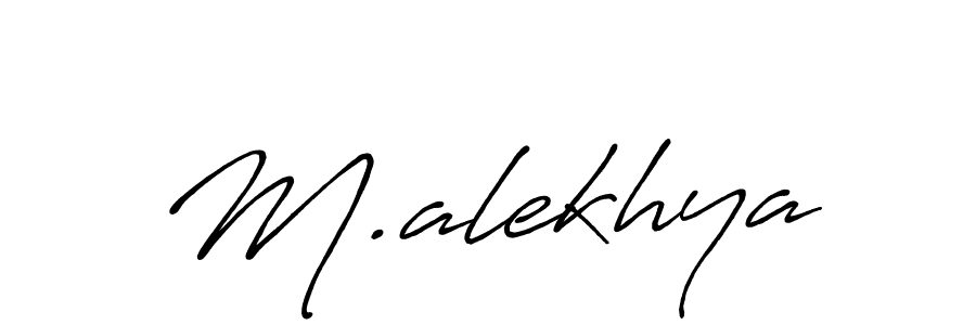 Use a signature maker to create a handwritten signature online. With this signature software, you can design (Antro_Vectra_Bolder) your own signature for name M.alekhya. M.alekhya signature style 7 images and pictures png