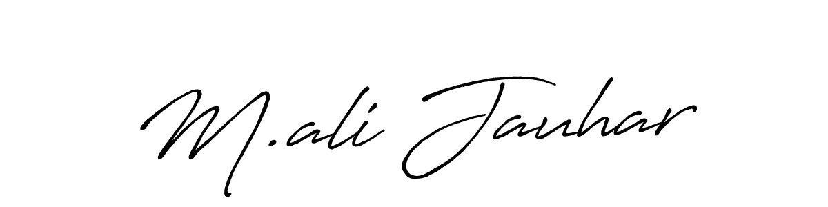 Create a beautiful signature design for name M.ali Jauhar. With this signature (Antro_Vectra_Bolder) fonts, you can make a handwritten signature for free. M.ali Jauhar signature style 7 images and pictures png