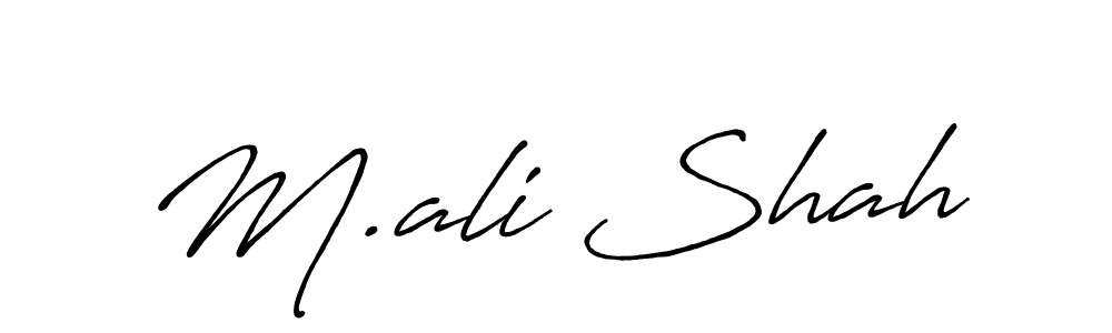 How to make M.ali Shah name signature. Use Antro_Vectra_Bolder style for creating short signs online. This is the latest handwritten sign. M.ali Shah signature style 7 images and pictures png