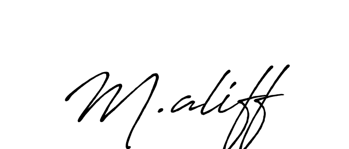 if you are searching for the best signature style for your name M.aliff. so please give up your signature search. here we have designed multiple signature styles  using Antro_Vectra_Bolder. M.aliff signature style 7 images and pictures png