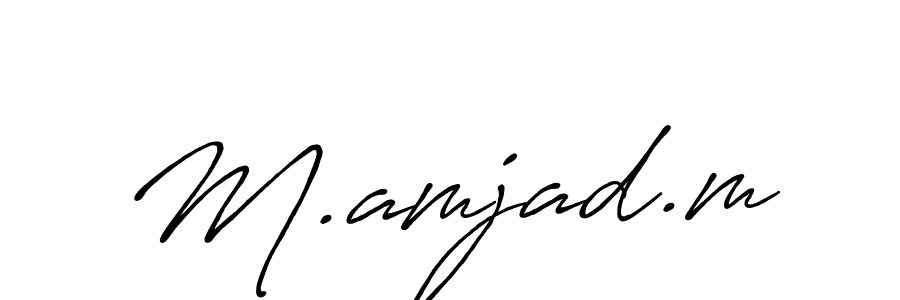 Make a beautiful signature design for name M.amjad.m. With this signature (Antro_Vectra_Bolder) style, you can create a handwritten signature for free. M.amjad.m signature style 7 images and pictures png