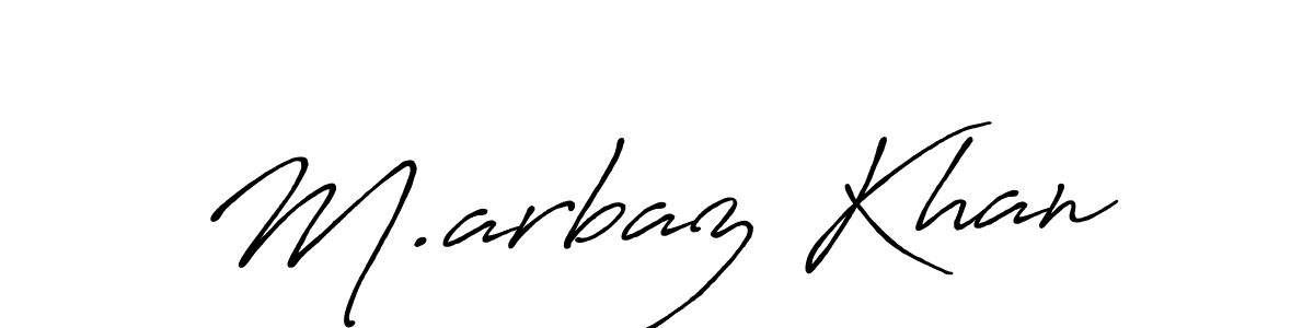 Antro_Vectra_Bolder is a professional signature style that is perfect for those who want to add a touch of class to their signature. It is also a great choice for those who want to make their signature more unique. Get M.arbaz Khan name to fancy signature for free. M.arbaz Khan signature style 7 images and pictures png