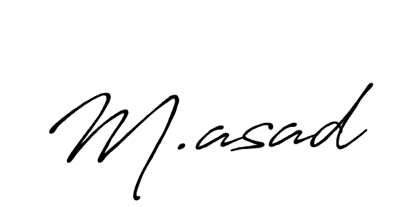 How to make M.asad name signature. Use Antro_Vectra_Bolder style for creating short signs online. This is the latest handwritten sign. M.asad signature style 7 images and pictures png