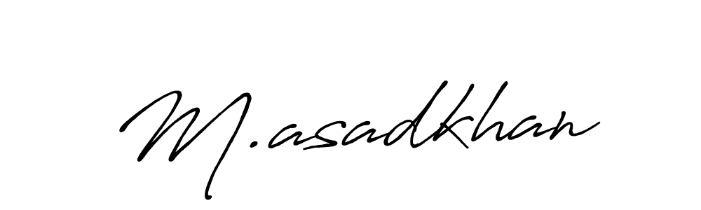 Create a beautiful signature design for name M.asadkhan. With this signature (Antro_Vectra_Bolder) fonts, you can make a handwritten signature for free. M.asadkhan signature style 7 images and pictures png