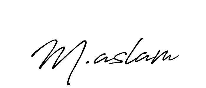 How to make M.aslam name signature. Use Antro_Vectra_Bolder style for creating short signs online. This is the latest handwritten sign. M.aslam signature style 7 images and pictures png