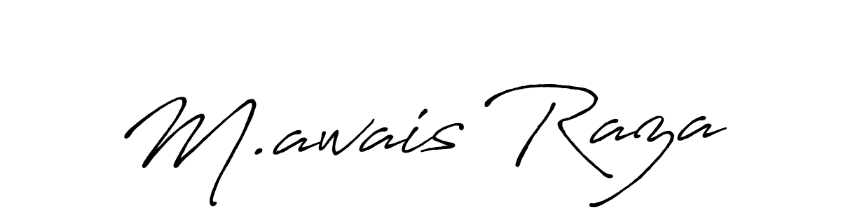 How to make M.awais Raza name signature. Use Antro_Vectra_Bolder style for creating short signs online. This is the latest handwritten sign. M.awais Raza signature style 7 images and pictures png