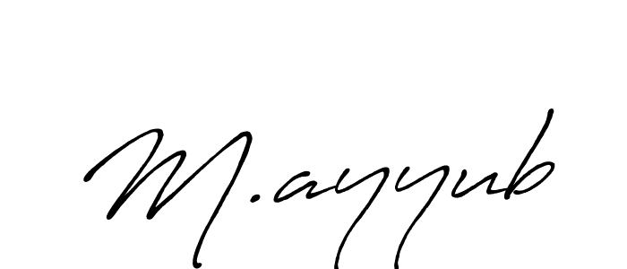 How to make M.ayyub name signature. Use Antro_Vectra_Bolder style for creating short signs online. This is the latest handwritten sign. M.ayyub signature style 7 images and pictures png