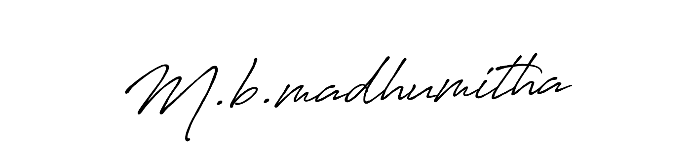 Design your own signature with our free online signature maker. With this signature software, you can create a handwritten (Antro_Vectra_Bolder) signature for name M.b.madhumitha. M.b.madhumitha signature style 7 images and pictures png