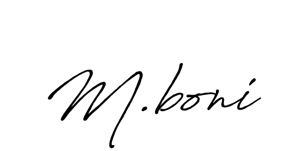 Design your own signature with our free online signature maker. With this signature software, you can create a handwritten (Antro_Vectra_Bolder) signature for name M.boni. M.boni signature style 7 images and pictures png