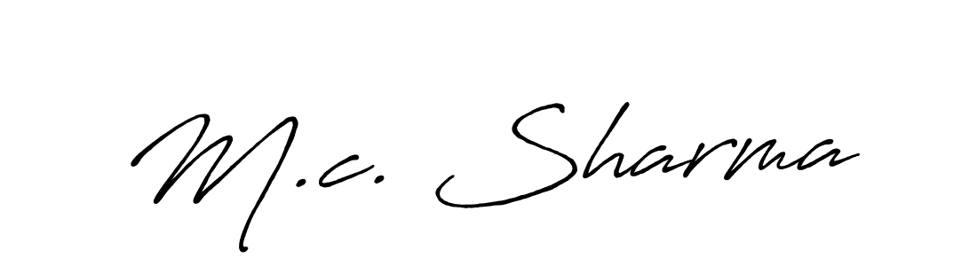 Use a signature maker to create a handwritten signature online. With this signature software, you can design (Antro_Vectra_Bolder) your own signature for name M.c. Sharma. M.c. Sharma signature style 7 images and pictures png