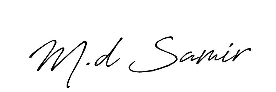 Design your own signature with our free online signature maker. With this signature software, you can create a handwritten (Antro_Vectra_Bolder) signature for name M.d Samir. M.d Samir signature style 7 images and pictures png