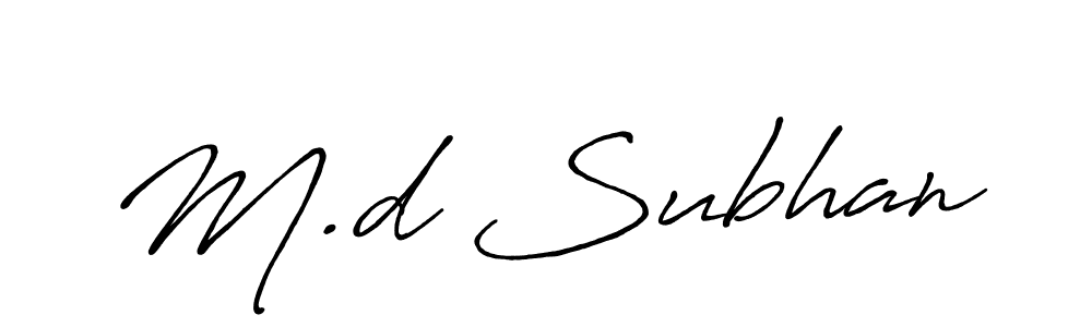 Similarly Antro_Vectra_Bolder is the best handwritten signature design. Signature creator online .You can use it as an online autograph creator for name M.d Subhan. M.d Subhan signature style 7 images and pictures png