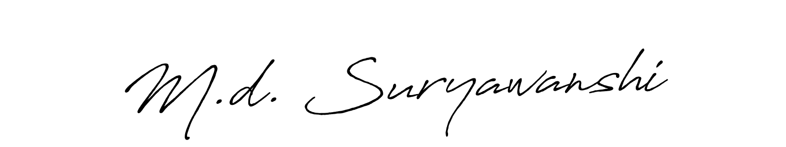 Similarly Antro_Vectra_Bolder is the best handwritten signature design. Signature creator online .You can use it as an online autograph creator for name M.d. Suryawanshi. M.d. Suryawanshi signature style 7 images and pictures png