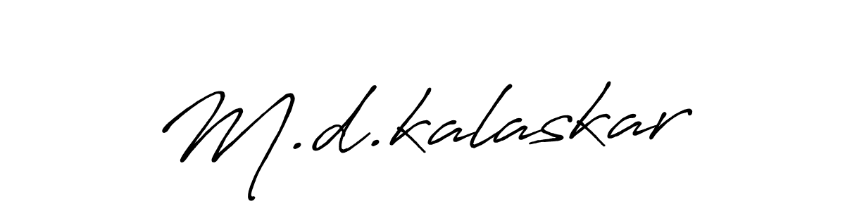 How to make M.d.kalaskar signature? Antro_Vectra_Bolder is a professional autograph style. Create handwritten signature for M.d.kalaskar name. M.d.kalaskar signature style 7 images and pictures png