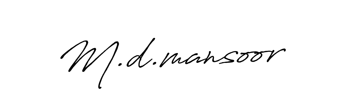 The best way (Antro_Vectra_Bolder) to make a short signature is to pick only two or three words in your name. The name M.d.mansoor include a total of six letters. For converting this name. M.d.mansoor signature style 7 images and pictures png