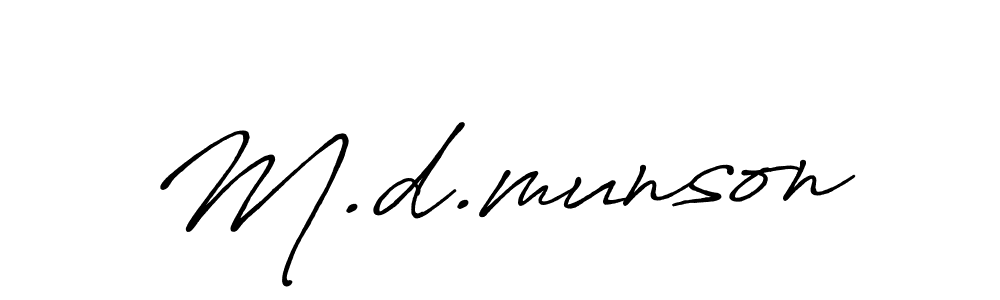 How to make M.d.munson signature? Antro_Vectra_Bolder is a professional autograph style. Create handwritten signature for M.d.munson name. M.d.munson signature style 7 images and pictures png