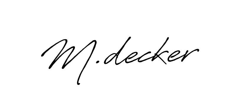 How to make M.decker name signature. Use Antro_Vectra_Bolder style for creating short signs online. This is the latest handwritten sign. M.decker signature style 7 images and pictures png