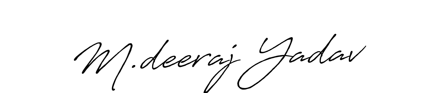 Create a beautiful signature design for name M.deeraj Yadav. With this signature (Antro_Vectra_Bolder) fonts, you can make a handwritten signature for free. M.deeraj Yadav signature style 7 images and pictures png