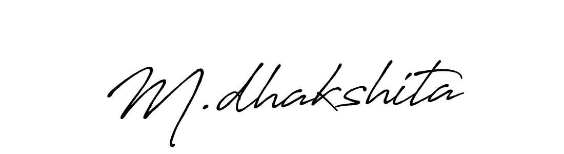 Antro_Vectra_Bolder is a professional signature style that is perfect for those who want to add a touch of class to their signature. It is also a great choice for those who want to make their signature more unique. Get M.dhakshita name to fancy signature for free. M.dhakshita signature style 7 images and pictures png