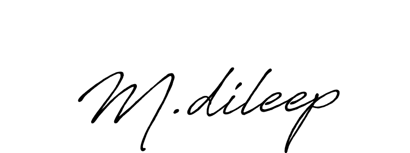 Also we have M.dileep name is the best signature style. Create professional handwritten signature collection using Antro_Vectra_Bolder autograph style. M.dileep signature style 7 images and pictures png