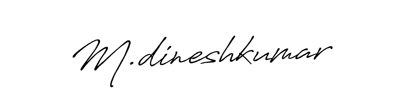 The best way (Antro_Vectra_Bolder) to make a short signature is to pick only two or three words in your name. The name M.dineshkumar include a total of six letters. For converting this name. M.dineshkumar signature style 7 images and pictures png