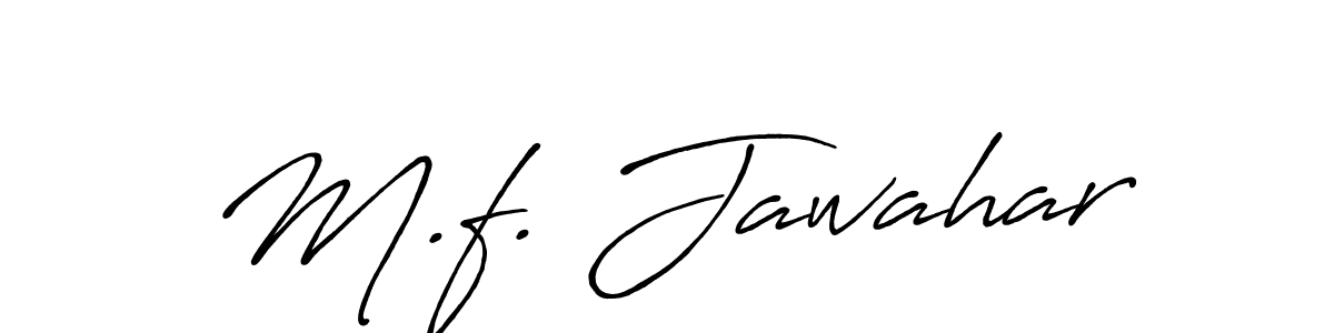 How to make M.f. Jawahar name signature. Use Antro_Vectra_Bolder style for creating short signs online. This is the latest handwritten sign. M.f. Jawahar signature style 7 images and pictures png