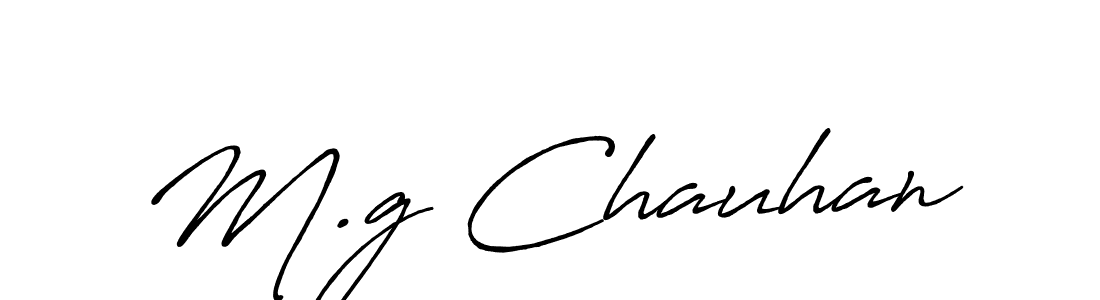 How to make M.g Chauhan name signature. Use Antro_Vectra_Bolder style for creating short signs online. This is the latest handwritten sign. M.g Chauhan signature style 7 images and pictures png