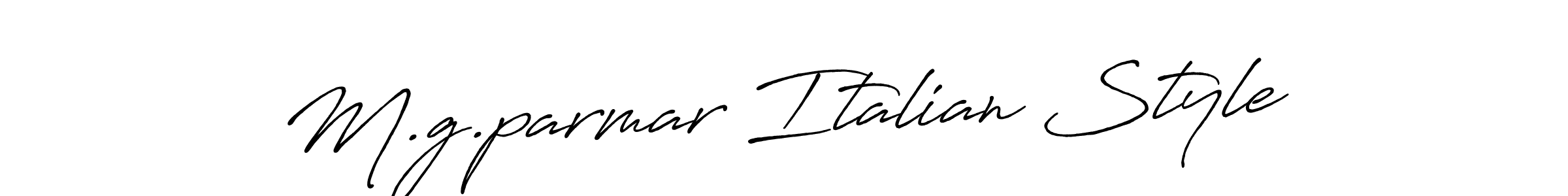 Create a beautiful signature design for name M.g.parmar Italian Style. With this signature (Antro_Vectra_Bolder) fonts, you can make a handwritten signature for free. M.g.parmar Italian Style signature style 7 images and pictures png